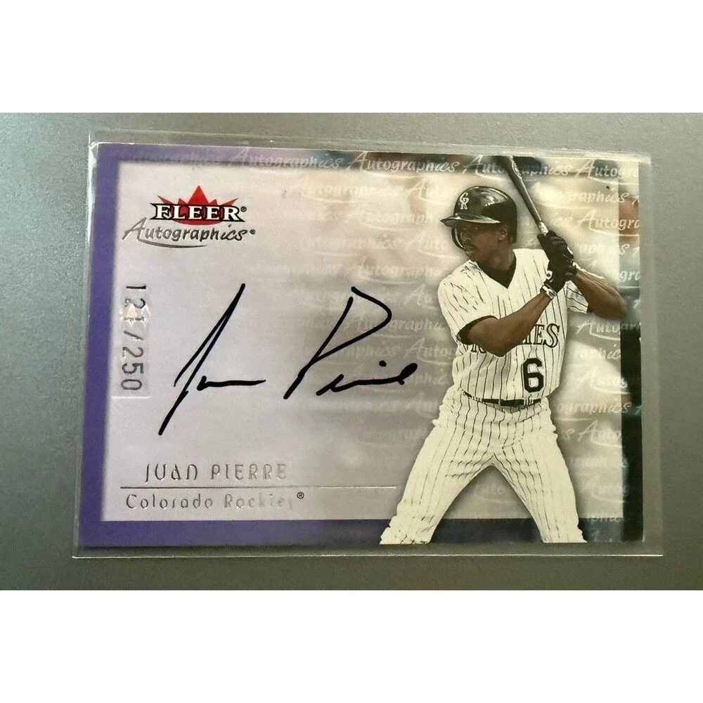 2000 Fleer Autographics JUAN PIERRE Rookie RC AUTO /250 Purple Rockies Rare NM